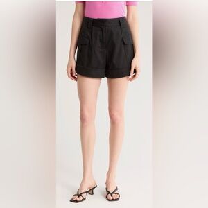 Derek Lam 10 Crosby Womens  Ryder Cuffed Cargo Short, black